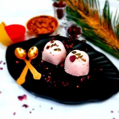 Frozen rose shrikhand A picture of Frozen rose shrikhand.
