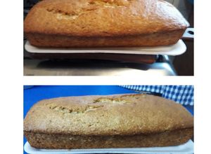 Una foto de Budín de banana y coco