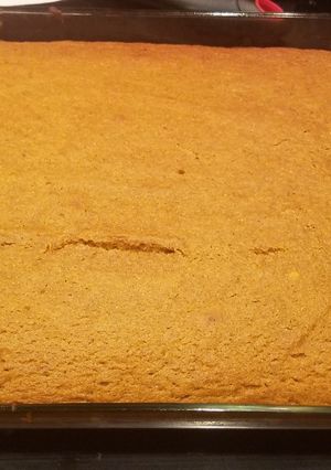 A picture of Gluten free/ corn free Pumpkin pie cake.