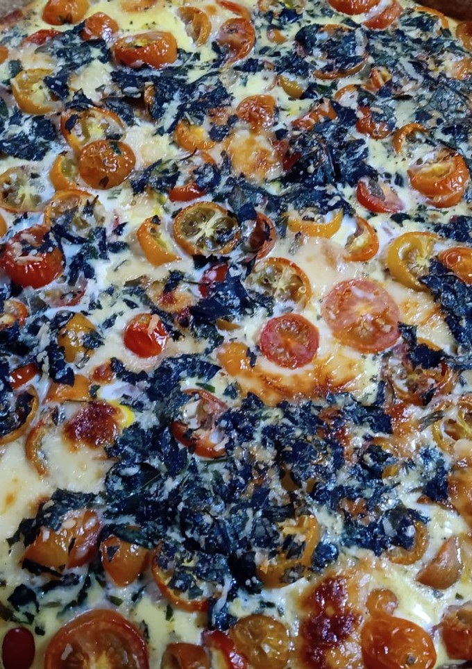 Una foto de Tarta caprese masa integral