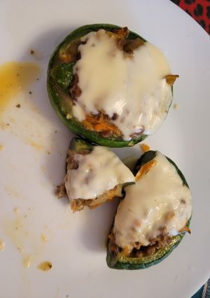 Una foto de Zapallitos rellenos vegetarianos soja texturizada
