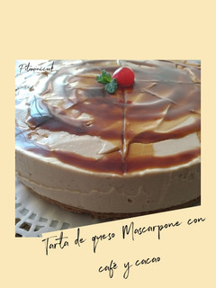 Una foto de Tarta de queso Mascarpone con café y cacao