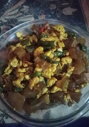 Foto resep Oseng kikil tempe,cabe hijau