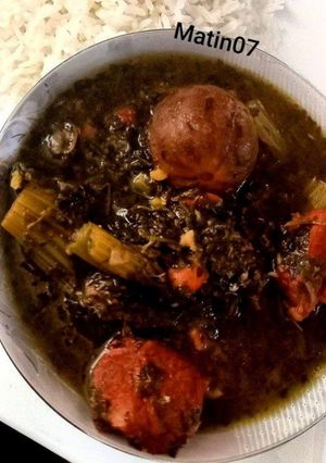عکسی از دستور خورشت کرفس با لوبیا