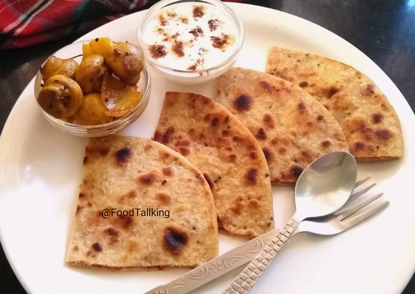 Mexican Cauliflower Friend Rice Paratha and Button Mushroom