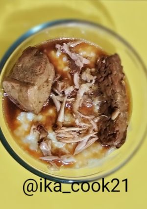 Foto resep Bubur nasi kuah bacem