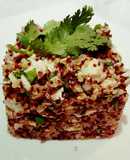 Ensalada de quinoa bicolor con vegetales y pollo