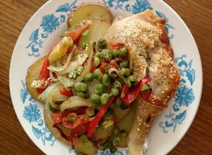 Una foto de Pollo crocante al horno