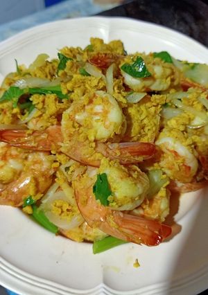 รูปของ กุ้งผัดผงกะหรี่
