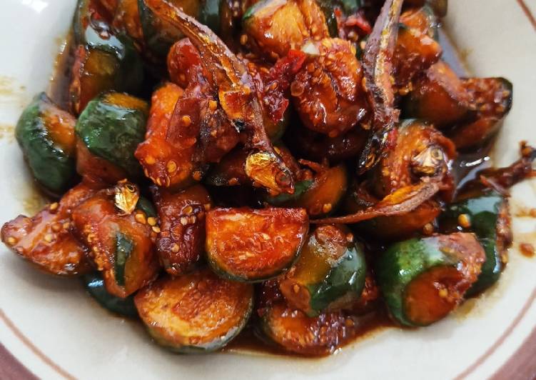 Oseng terong bulat(glatik) teri simpel