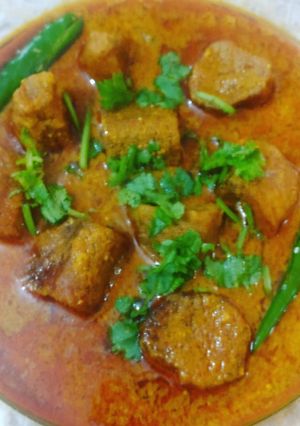 A picture of Raw Banana Korma.