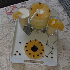 A picture of Pineapple condensed milk lassi.
