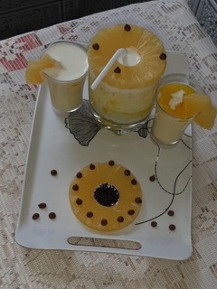 A picture of Pineapple condensed milk lassi.
