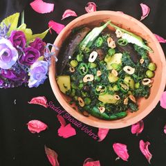A picture of GreenO (Methi alou brinjal).