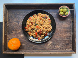 Arroz ahumado con verduras asadas (receta vegana)