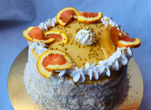 Una foto de Torta de panqueque de naranja