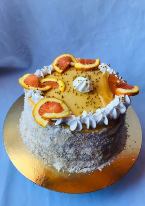 Una foto de Torta de panqueque de naranja