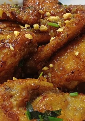 Hình của món Cánh gà rim tép khô.
