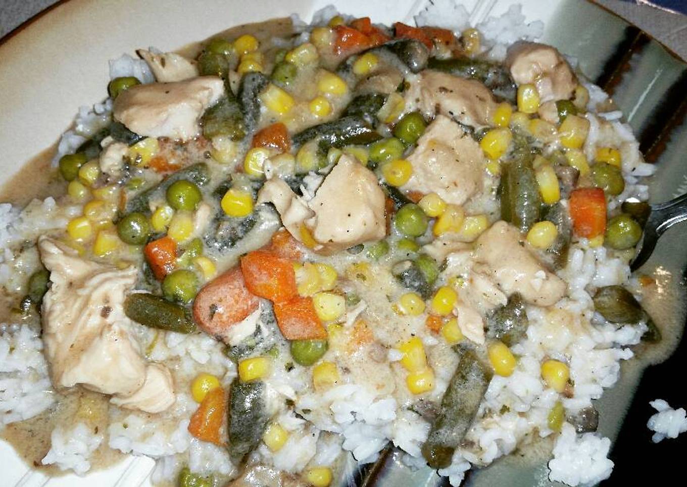 Mushroom Ranch Chicken Over Rice