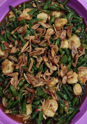 Foto resep Kacang panjang tumis udang pedas...😁