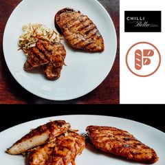 Sambal Panggang Ayam | Sambal Grilled Chicken with Simple Slaw A picture of Sambal Panggang Ayam | Sambal Grilled Chicken with Simple Slaw.