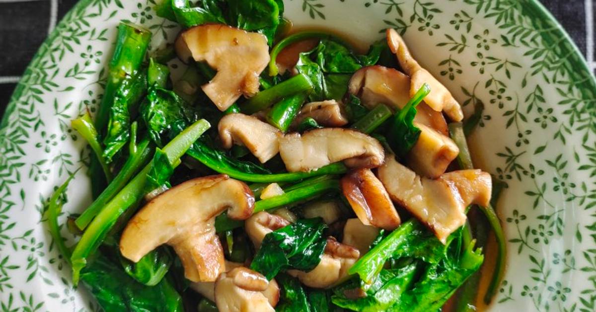 Resipi Stir Fry Baby Kailan & Shitake With Oyster Sauce oleh FZ Adzlin