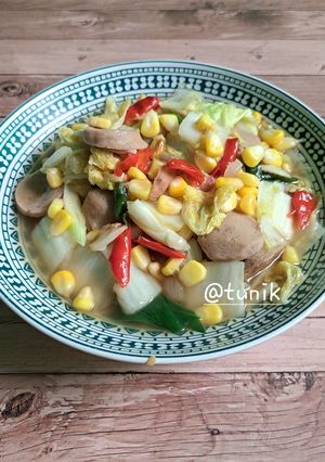 Foto resep Tumis Sawi Putih Jagung Manis