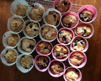 Easy Making Recipe Peach  blueberry muffins healthy Very Delicious