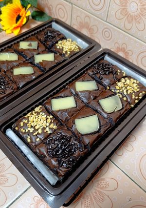 Foto resep Fudgy brownie shiny crust 1 telur