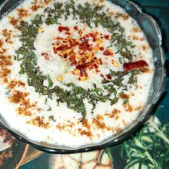 A picture of Cucumbers mint raita.