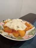 Calabacín / zucchini verde con salsa napolitana y queso 🧀 sin sal