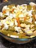 Ensalada de chauchas, zanahoria y huevos