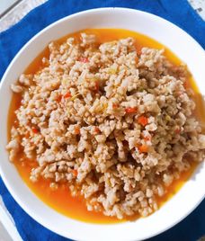 thịt băm rang sả