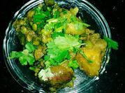 A picture of yam and pigeon peas