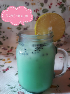 Foto resep Es Susu Sirup Melon