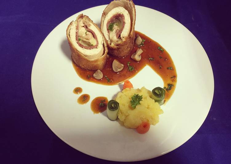 Resep Chicken Cordon Bleu with BBQ Sauce Anti Gagal