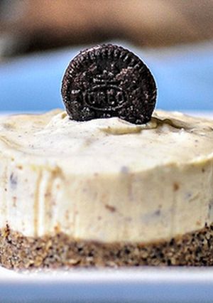 A picture of Eggless No-Bake Oreo Cheesecake.