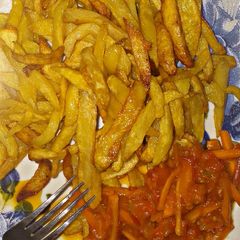 Chips and carrots sauce A picture of Chips and carrots sauce.