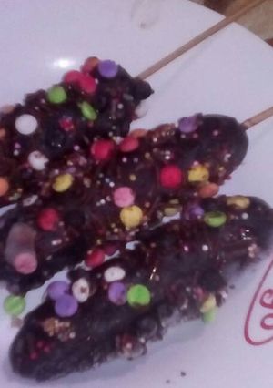 Foto resep Es pisang selimut coklat warna warni