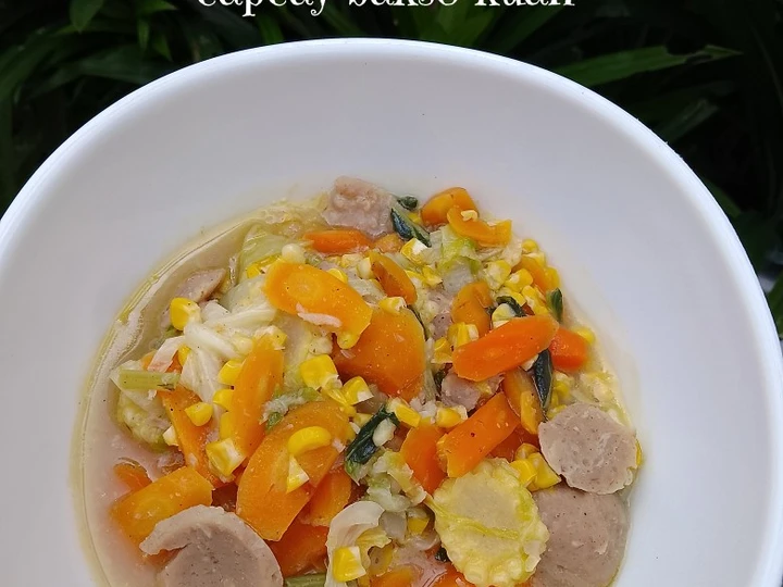Cara Mudah Membikin Resep Capcay bakso kuah yang Bisa Manjain Lidah Anti Ribet, Mantap