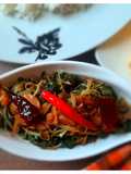 Chinese Stir fried Ji Mao Cai or Chicken Feather Green (Saag)