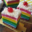 208. Rainbow Cake Ny.Liem versi Kukus Lapis ButterCream,Lembuuut