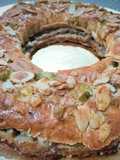 Roscón de Reyes relleno de crema capuccina