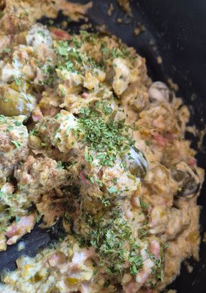 Une photo de Choux de Bruxelles à la crème fumée, mijotés en cocotte