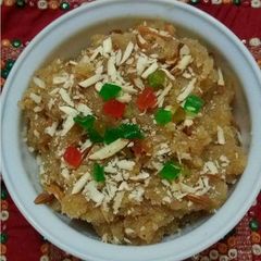 Besan coconut halwa/Gram flour coconut pudding A picture of Besan coconut halwa/Gram flour coconut pudding.