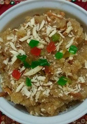 A picture of Besan coconut halwa/Gram flour coconut pudding.