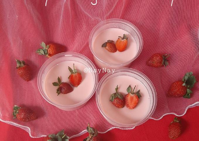Langkah Mudah untuk Membuat Silky Pudding Strawberry, Menggugah Selera