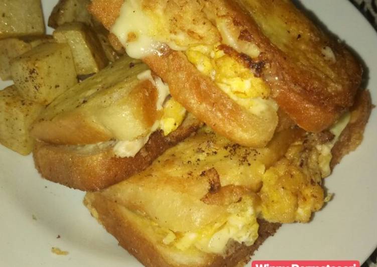 Resep Sandwich Melted Keju Isi Ayam dan Scramble Egg, Bikin Ngiler
