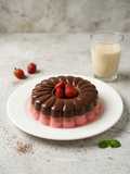 Puding Coklat Strawberry Vla Keju