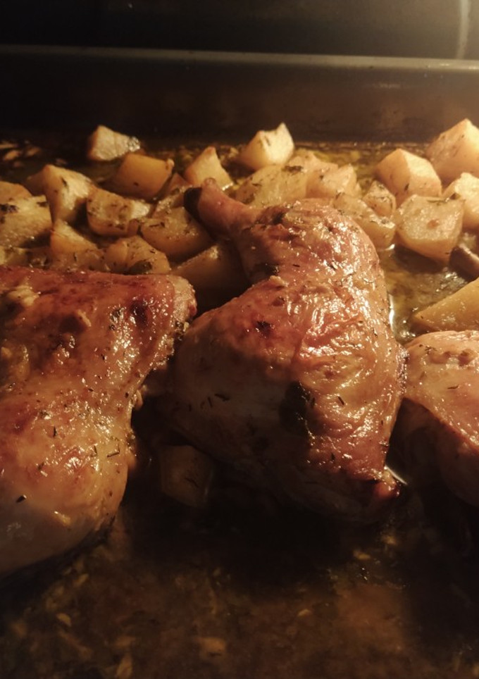 Una foto de Pollo al horno
